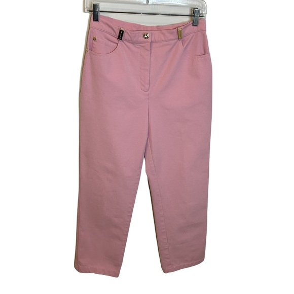 ST. JOHN Sport Essentials | Cotton Blend Pink Sport High Rise Pants Size 4 - Picture 3 of 13